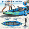12.5FT Inflatable Tandem Kayak 2 Person 450LBS PVC Fishing Touring w/ Pump Kit