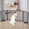 4 Panels Folding Pet Gate Freestanding Wooden Dog Fence Safety Barrier Divider