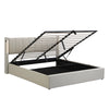 Super King Bed 180x200cm w/ LED Lighting, Hydraulic Storage & USB Charging, Grey