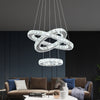 K9 Crystal 3 Ring Chandelier LED Ceiling Lights Pendant Light Dimmable w. Remote