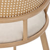 4 Pcs Retro Dining Chairs Set Kitchen Chairs with Rattan Backrest & Padded Seat
