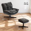 Accent Chair with Footstool, Modern Swivel Lounge Chair, Refurbished