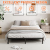 Double Metal Bed Frame Strong Platform Bed Frame Heavy Duty Black 153 x 203 cm