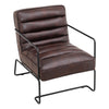 Industrial Retro Faux Leather/Velvet Armchair Ribbed Back Chair Lounge Sofa Seat