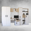 Macius Kids Bedroom Set – Wardrobe, Desk, Bookcase & Storage Shelf White