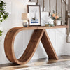 145cm Solid Wood Console Table Long Farmhouse Narrow Entryway Table for Hallway