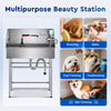 CO-Z 34" 860CM Pet Dog Cat Grooming Bath Tub Wash Station Stainless Steel Shower