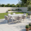 6 Seater Beige Aluminium Extendable Garden Dining Set with Rope Chairs FTR256