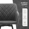 2 Swivel Faux Leather Dining Chairs Rotatable Metal Legs Kitchen Chairs Modern