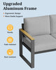 2Pcs Aluminum Patio Armchairs Set Thick Cushion Outdoor Garden Sofa Chairs