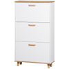 Slim Shoe Storage Cabinet with 3 Drawers and Adjustable Shelves for Hallway