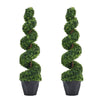 2X Artificial Topiary Tree Fake Spiral Tower Trees Potted Plant IndoorOutdoor UK