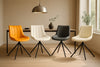 2 x Swivel Dining Chairs Matt PU Leather Padded Seat Dining Room Chair Modern