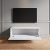 100cm High Gloss Floating TV Cabinet Stand Unit Storage Door Wall Mounted White