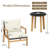 3 Piece Patio Chair Set Outdoor Rattan Furniture Set Wicker Chair & Table Set