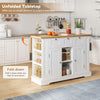 Kitchen Island Storage Trolley Cart with Drop Leaf, Drawers & Spice Racks, White