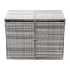 Double Wheelie Bin Store Poly Rattan Garden Outdoor Garbage Storage Shed Dustbin