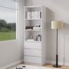 3 Tier Bookcase with Shelving Drawers for Storage Bookshelf Living Room Office