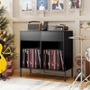 Record Player Stand Storage Cabinet Drawers Charging Station Vinyl Unit