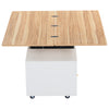 Lift-Top Coffee Table Centre Table with Wheels, 4 Storage Drawers, 100x50x47.5cm