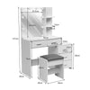 Dressing Table With 5 Drawers Mirror Stool Set Makeup Desk Vanity Table Bedroom