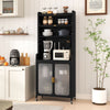 Kitchen Pantry Storage Cabinet 192 CM Tall Freestanding Metal Coffee Bar