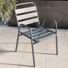 4 Seater Grey Aluminium Table and Chairs Outdoor Garden Dining Set FTR149