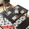 Black Dining Table Set for 4 with Bench & 2 Upholstered Chairs,Kitchen Table Set