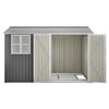 Garden Shed 10x10FT Steel Apex Tool Equipment Organize W/Window Door Grey