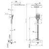 Bathroom Thermostatic Shower Mixer Set 12" Shower Head Matte Black Exposed Valve