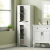Bathroom Tall Cabinet with Drawer, Adjustable Shelf and Doors, White