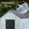 Outdoor Large Dog Kennel Grey Durable Plastic Winter House Insulating Waterproof