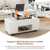 LIFT UP TOP WOODEN COFFEE TABLE WITH STORAGE, CONVERTIBLE DINING TABLE & CHAIRS