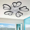 Ceiling Fan Light LED 3-Color Dimmable Chandelier Lamp W/ Bluetooth APP Control