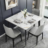 Glass Effect Marble Dining Table Square Top Coffee Table for Kitchen Living Room