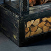 Log Burner Fire Pit Chiminea Heater Mesh Surround Steel and Storage Outdoor