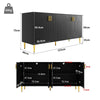 Modern Sideboard Storage Cabinet with Adjustable Shelves for Living Room Black