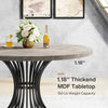 Dining Table Round Wood Top Metal Base Farmhouse Industrial Kitchen Dining Room