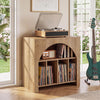 Modern Record Player Stand with Storage, 2-Tier Vinyl CD Media Storage Cabinet