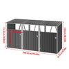 LARGE Triple Wheelie Bin Storage Metal Store Cover Garden Rubbish Dustbin 3 Shed