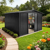 8 x 10 FT Garden Shed Storage Shed Waterproof with Slide Door and Vents, Grey