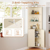 172CM Tall Corner Modern Corner Storage Cabinet with Shelves and Fluted Doors