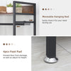 Rustic Wooden Clothes Garment Rail Open Hanging Display Shelf Shoe Rack Entryway