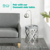 Round Coffee Side Table End Sofa Living Room Wooden Metal Bedside Furniture Tea
