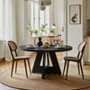 Round Dining Table for 4, 47-Inch Farmhouse Circle Kitchen Table for Dinner Room