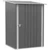 3.3 x 3.4ft Lean‑To Steel Garden Storage Shed – Grey, Lockable Door, Ventilated