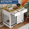 Dog Crate Furniture 2-in-1 Dog Cage Storage Side Table with Drawer for S/M Dogs