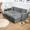 Milo Grey Corner Sofa Bed with Storage Velvet Pull Out Bed Left or Right Chaise