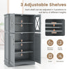 Storage Cabinet Linen Storage Cabinet with Doors-Grey Bathroom