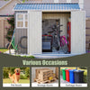 8x6 FT Metal Garden Shed, Window+4 Vents Lockable Storage Unit, Weatherproof